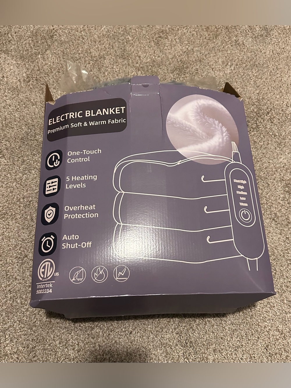 Electric Throw Blanket with One-Touch Control